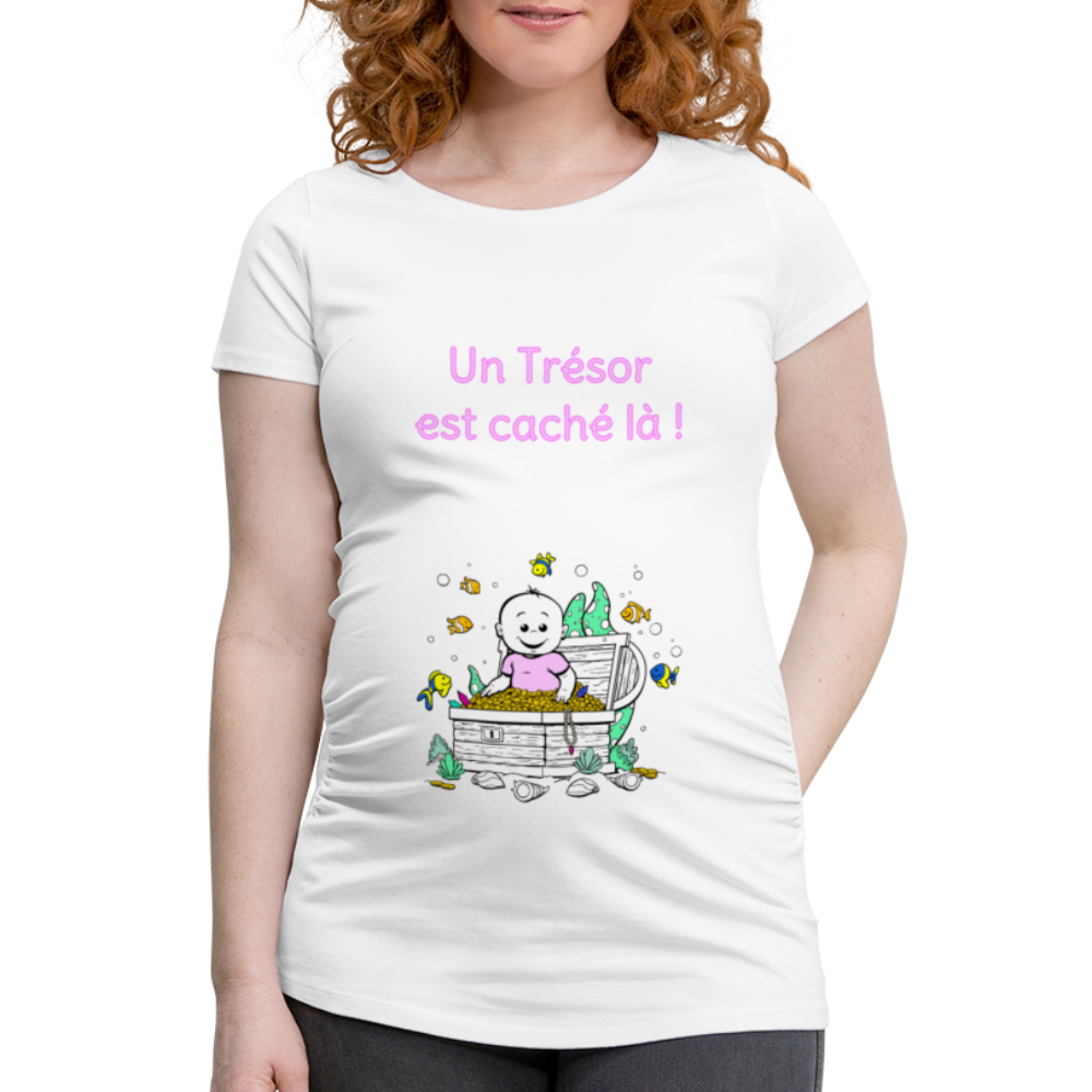 Trésor Précieux – Un Trésor est caché là ! – Dessin Rose - T-shirt Blanc - white