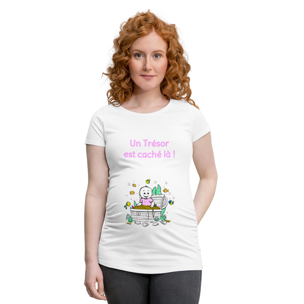 Trésor Précieux – Un Trésor est caché là ! – Dessin Rose - T-shirt Blanc - white