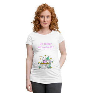 Trésor Précieux – Un Trésor est caché là ! – Dessin Rose - T-shirt Blanc - white