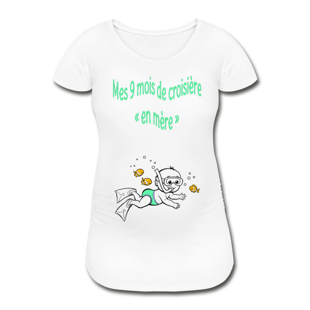 Super Nageur – Mes 9 mois de croisière – Dessin Vert - T-shirt Blanc - white