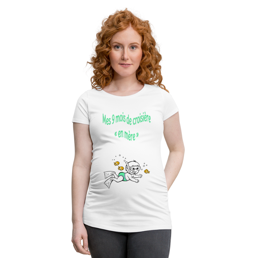 Super Nageur – Mes 9 mois de croisière – Dessin Vert - T-shirt Blanc - white