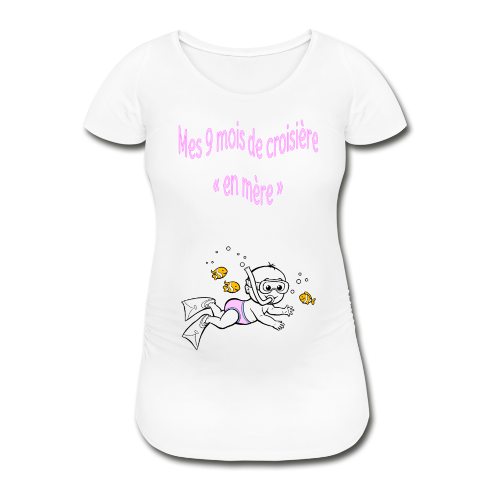 Super Nageur – Mes 9 mois de croisière – Dessin Rose - T-shirt Blanc - white