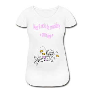 Super Nageur – Mes 9 mois de croisière – Dessin Rose - T-shirt Blanc - white