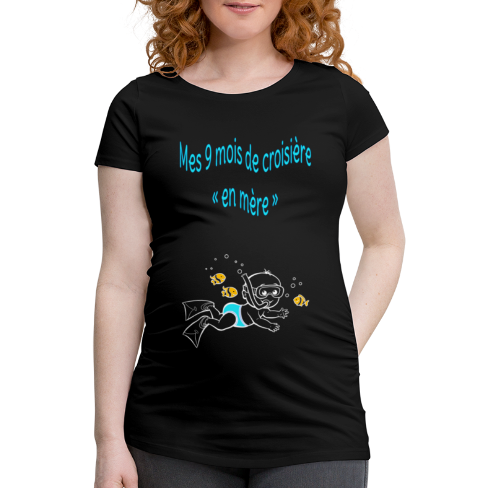 Super Nageur – Mes 9 mois de croisière – Dessin Bleu - T-shirt Noir - black