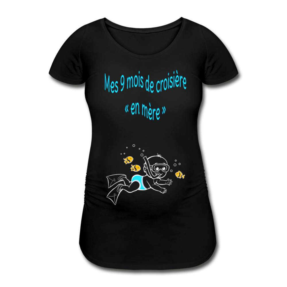 Super Nageur – Mes 9 mois de croisière – Dessin Bleu - T-shirt Noir - black