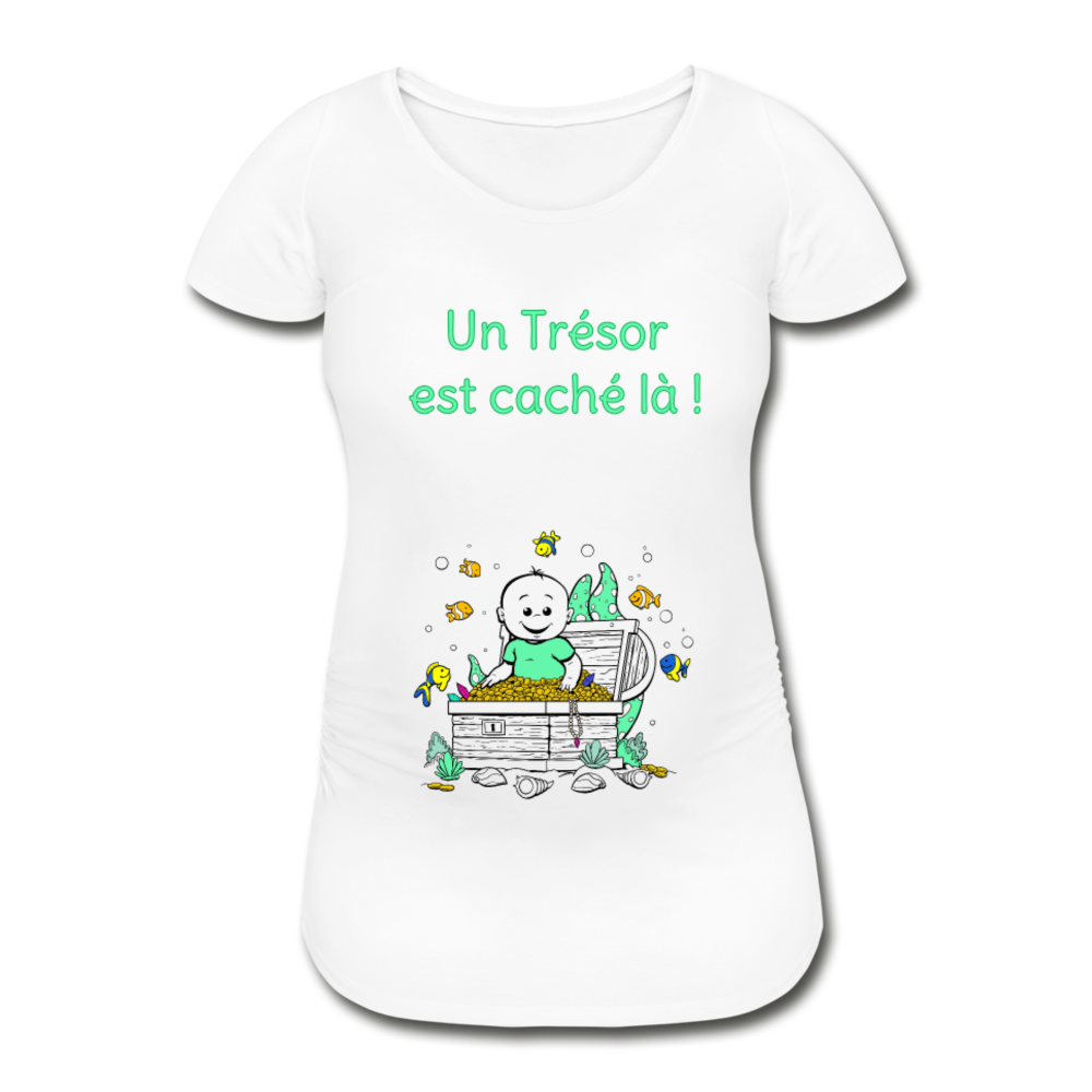 Trésor Précieux – Un Trésor est caché là ! – Dessin Vert - T-shirt Blanc - white