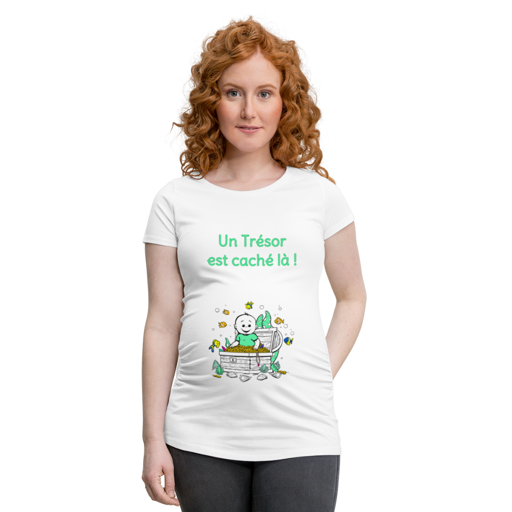 Trésor Précieux – Un Trésor est caché là ! – Dessin Vert - T-shirt Blanc - white