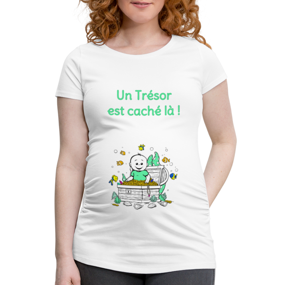 Trésor Précieux – Un Trésor est caché là ! – Dessin Vert - T-shirt Blanc - white