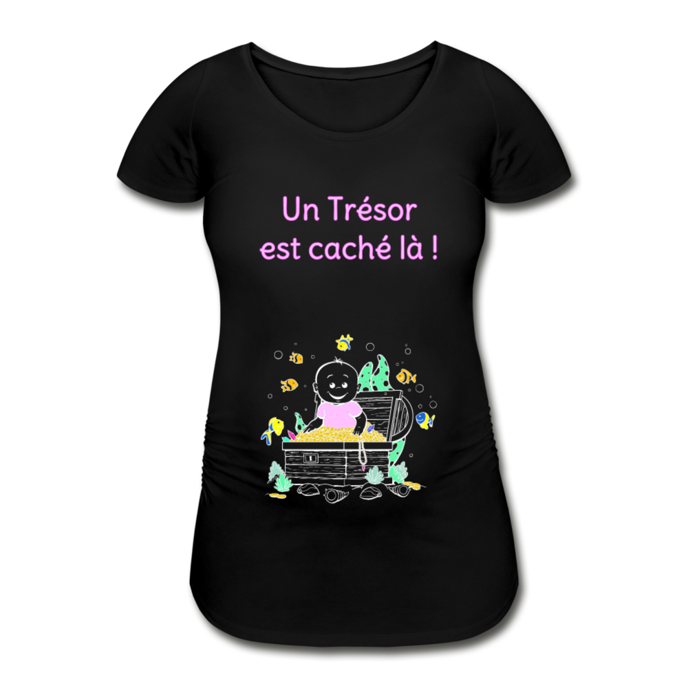 Trésor Précieux – Un Trésor est caché là ! – Dessin Rose - T-shirt Noir - black