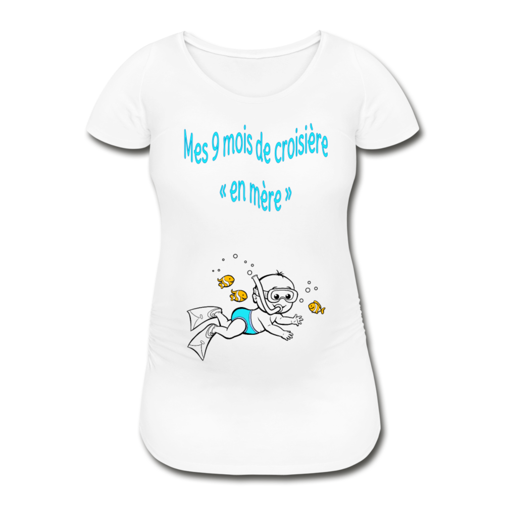 Super Nageur – Mes 9 mois de croisière – Dessin Bleu - T-shirt Blanc - white