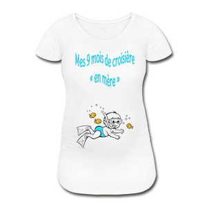 Super Nageur – Mes 9 mois de croisière – Dessin Bleu - T-shirt Blanc - white