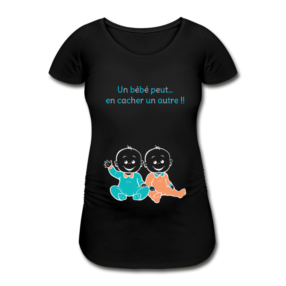 Mise doublée – Un bébé peut en cacher un autre – T-shirt Noir - black