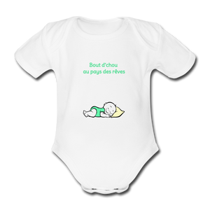 Organic Short-sleeved Baby Bodysuit - blanc