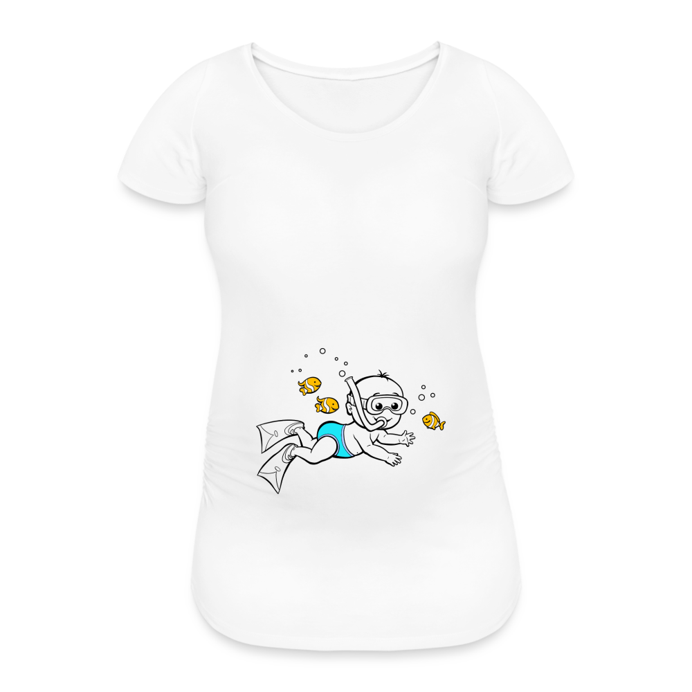 Super Nageur – Bleu – T-Shirt Blanc - white