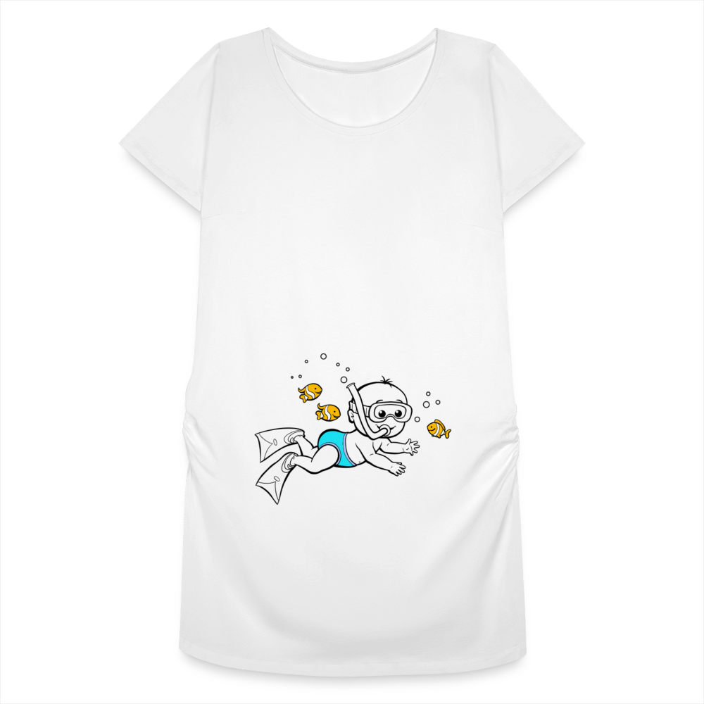 Super Nageur – Bleu – T-Shirt Blanc - white