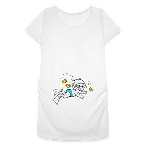 Super Nageur – Bleu – T-Shirt Blanc - white