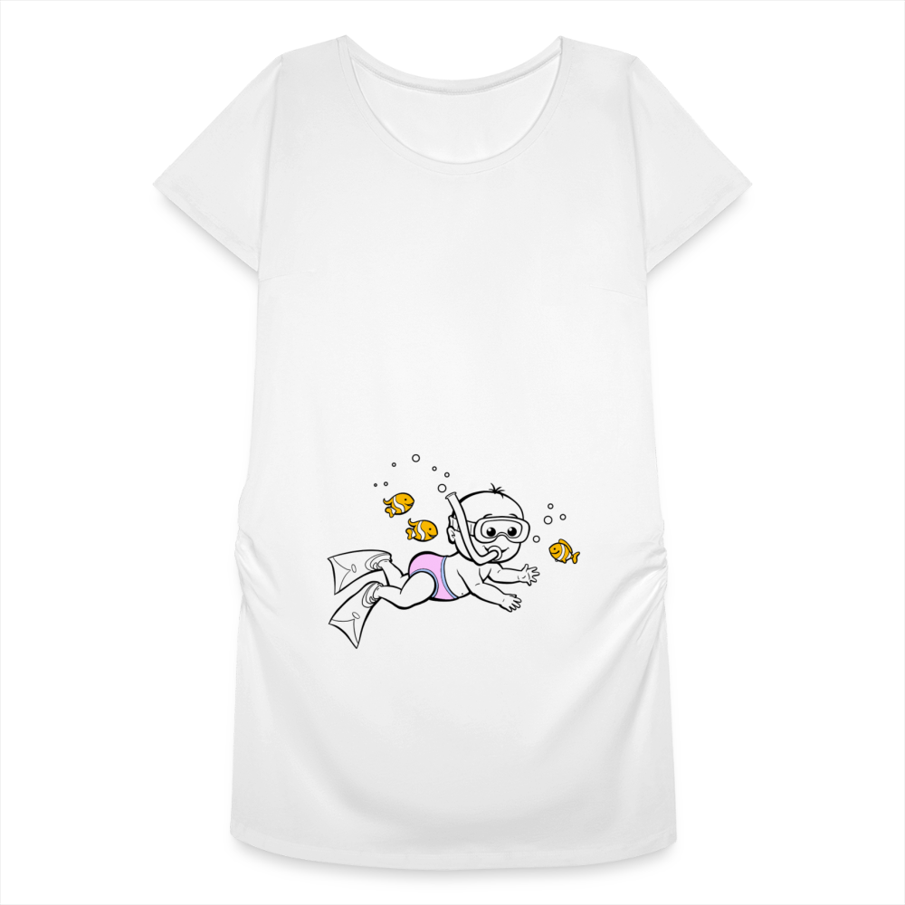 Super Nageur – Rose – T-Shirt Blanc - white