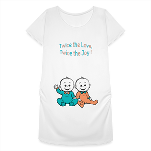 Twice the Bet – Blue-Orange – White T-shirt - white