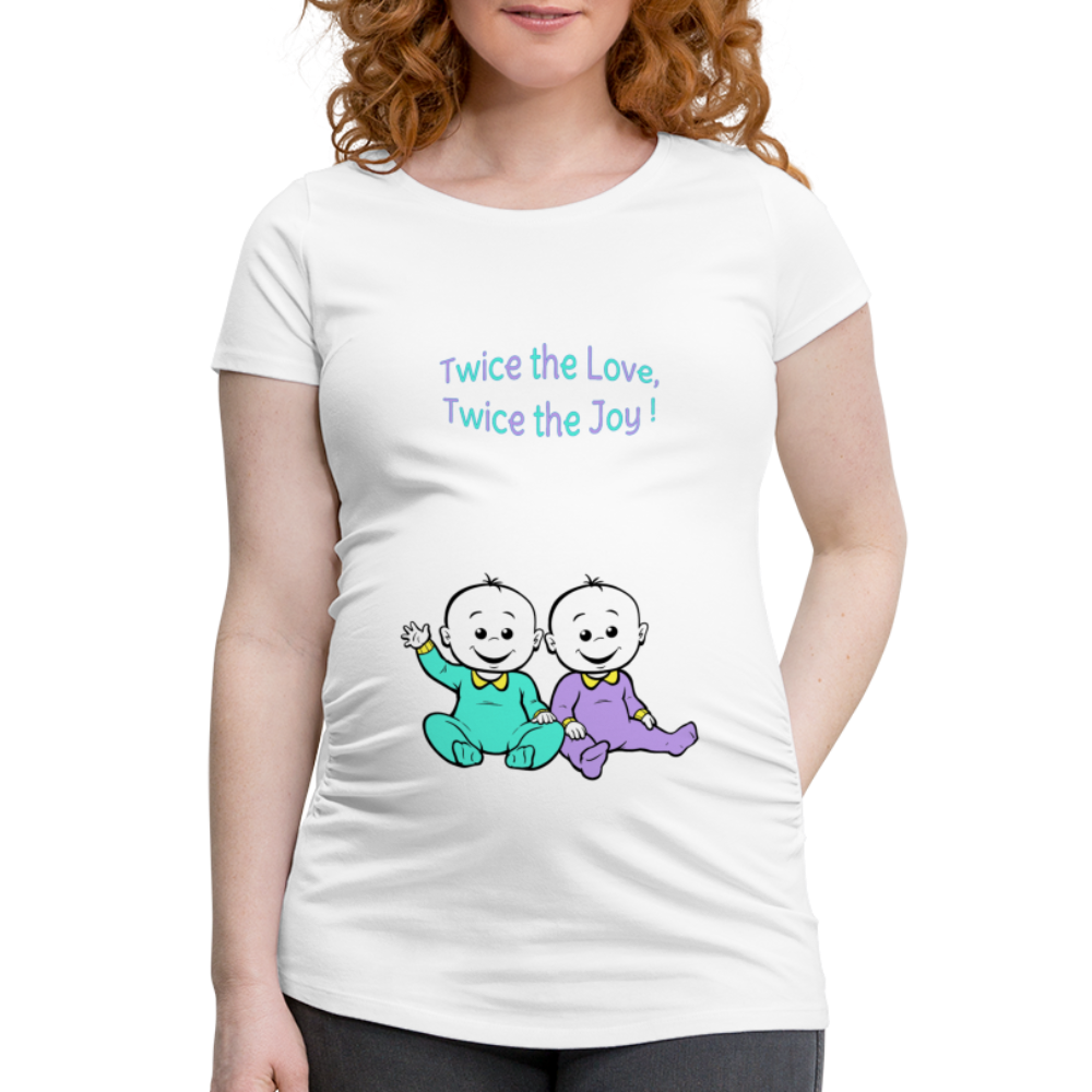 Twice the Bet – Green-Purple – White T-shirt - white